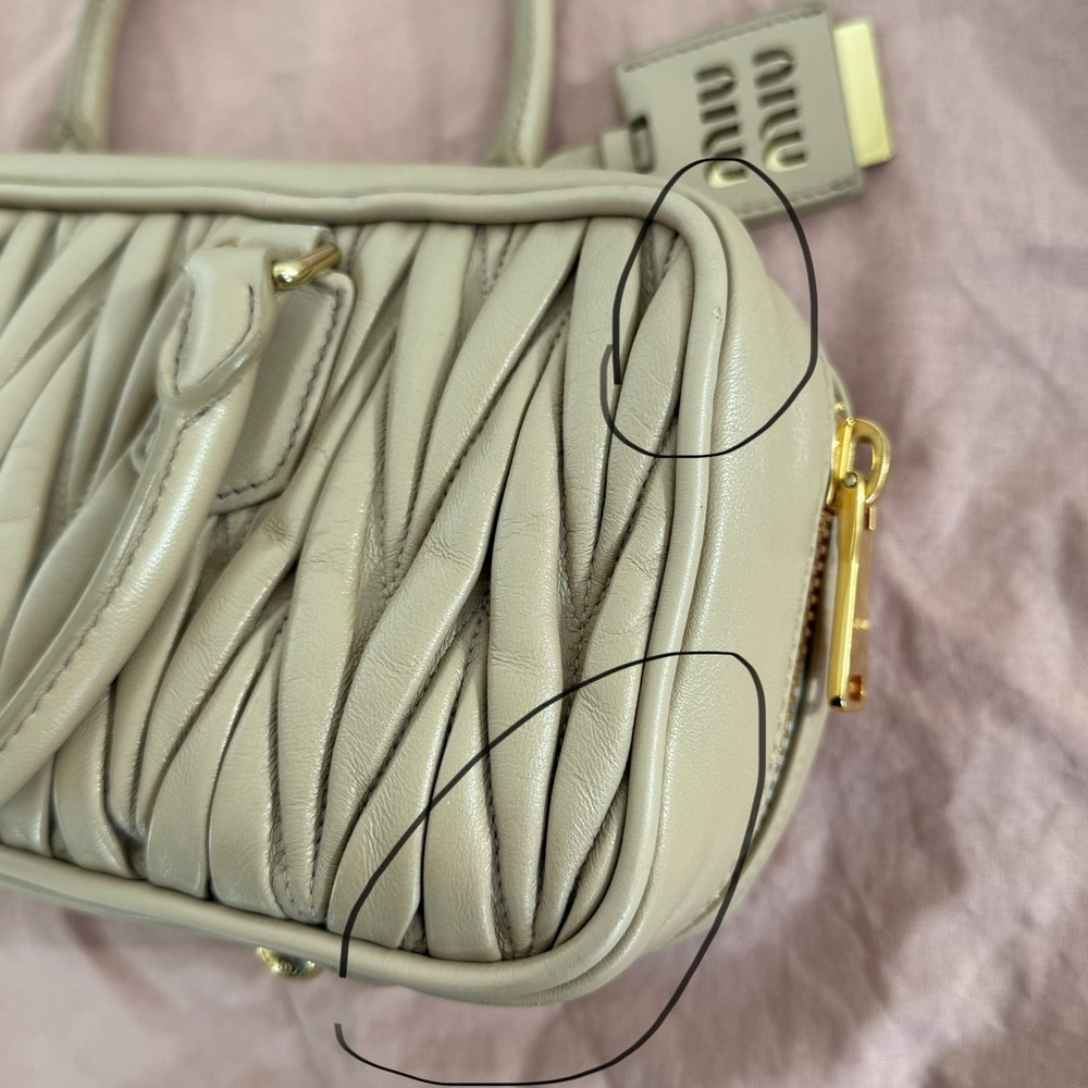 Miu Miu Quilted Satchel in Light Beige - Picture 14 of 16